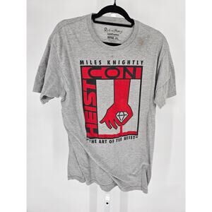 Rick and Morty Heist Con graphic t-shirt Mens Sz XL Red Gray